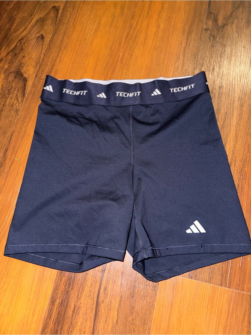 adidas Dark Navy Compression Shorts with Light Gray Waistband